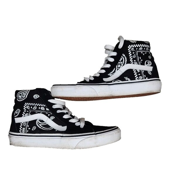 VANS SK8-HI (PEACE PAISLEY) BLACK / TRUE WHITE VN0A5JMJB0E Women's 7.0 - Picture 2 of 10